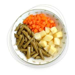 Patata con judía verde y zanahoria bio