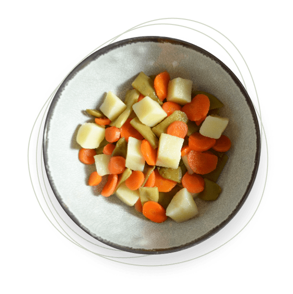 Patata con judía verde- y zanahoria Origen100x100